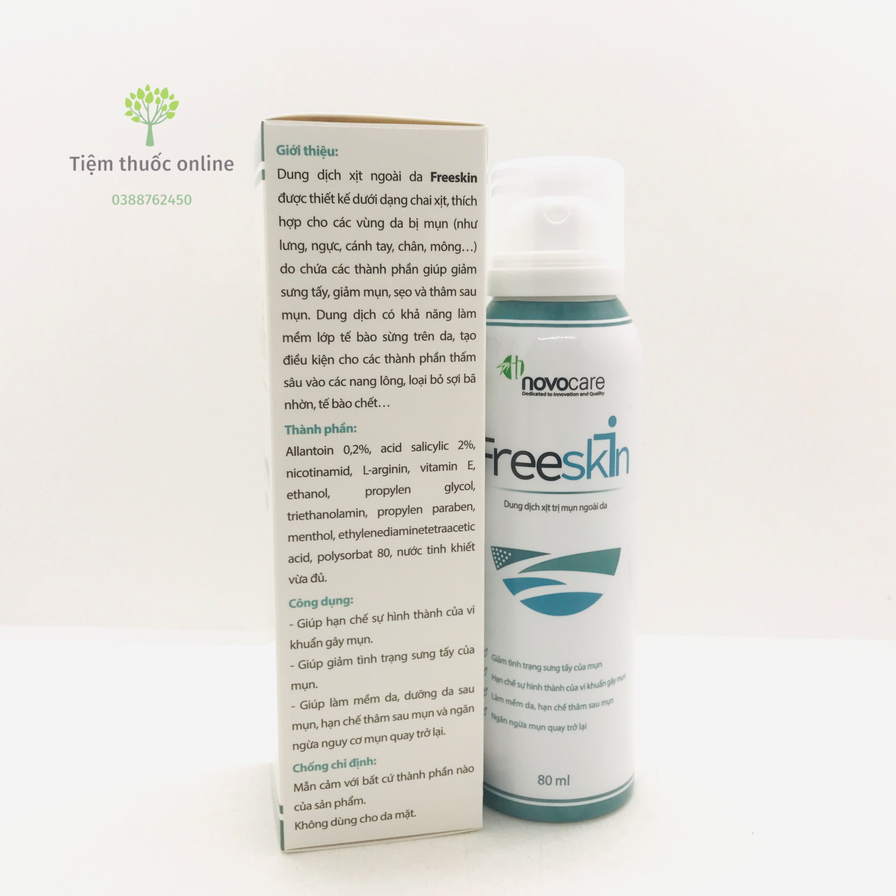 Freeskin dung dịch xịt mụn ngoài da 80ml