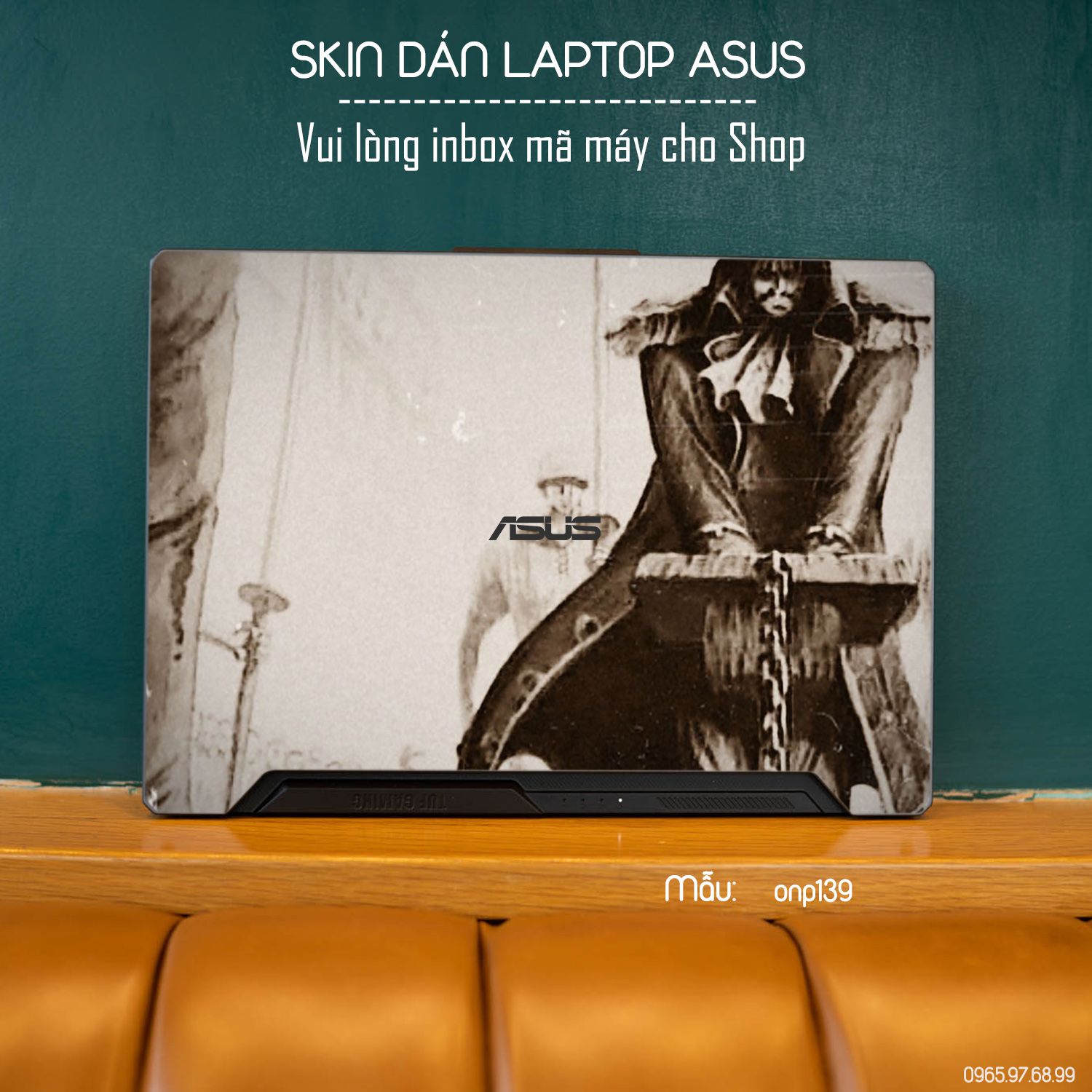 Decal Skin dán Laptop Asus mẫu One Piece (inbox mã máy cho shop)