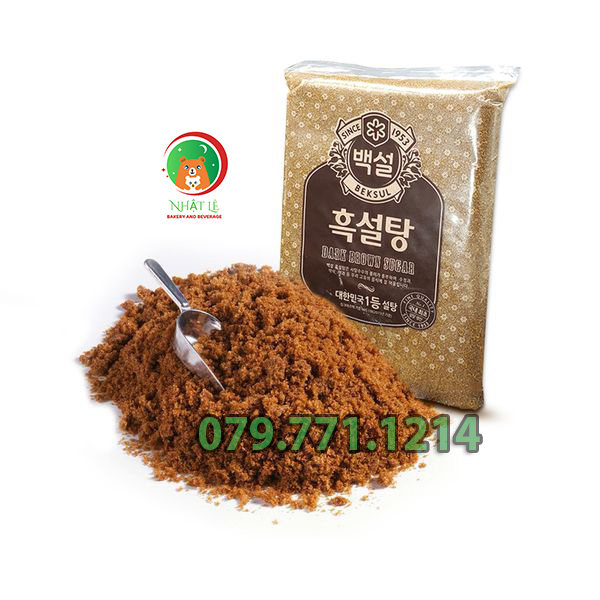 Đường đen (đường nâu) Hàn Quốc hiệu Beksul gói 1kg / 500gr