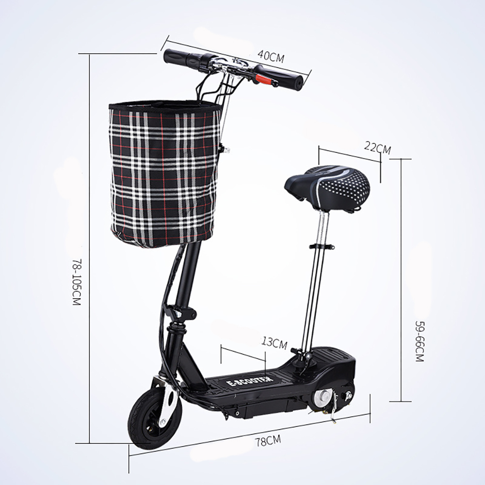 Xe điện mini E- SCOOTER phiên bản cao cấp gấp gọn tải trọng 80kg - TẶNG KÈM GIỎ ĐỰNG ĐỒ, BẢO HÀNH 2 NĂM, ĐỔI MỚI 1-1 TRONG 7 NGÀY NẾU CÓ LỖI