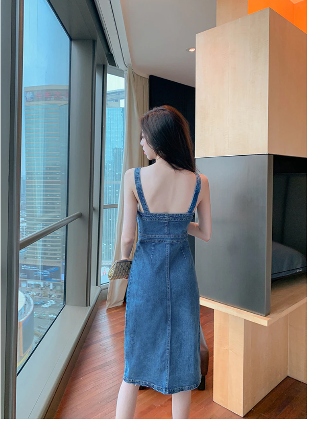 ĐẦM JEAN 2 DÂY D778D