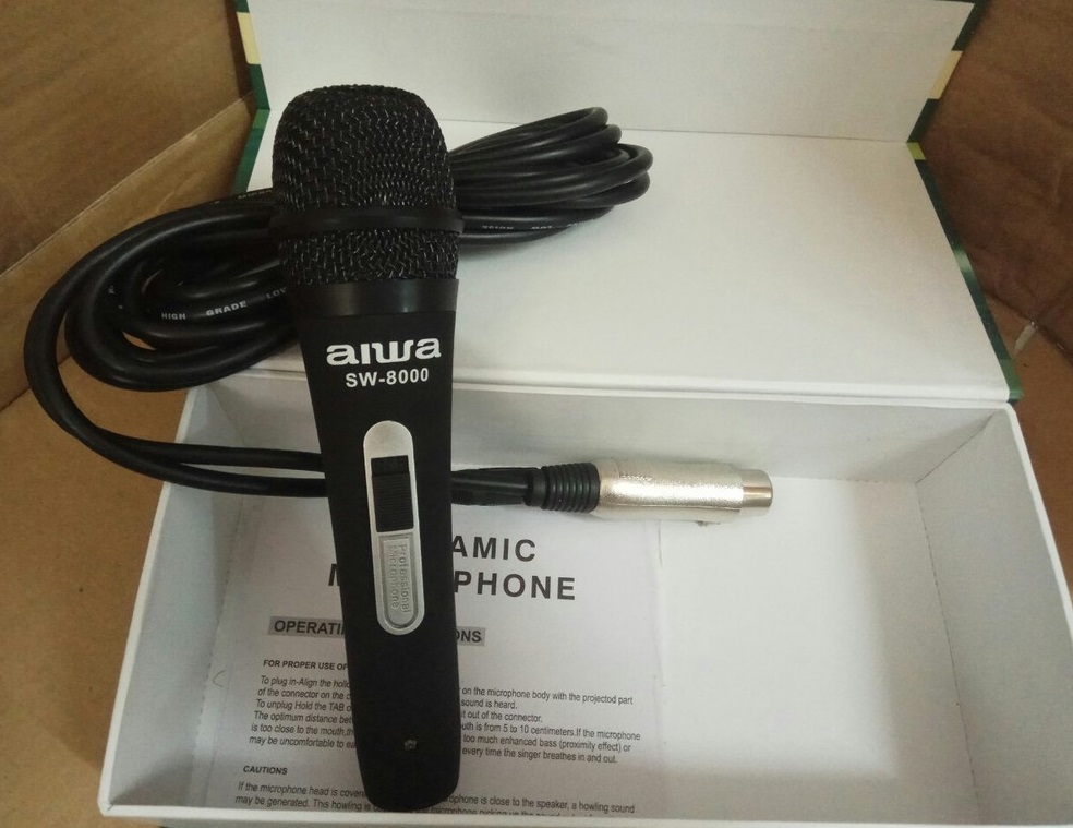 Micro karaoke có dây chuyên nghiệp aiwa sw-8000 hát cực hay dễ sử dụng micro bán chạy nhất