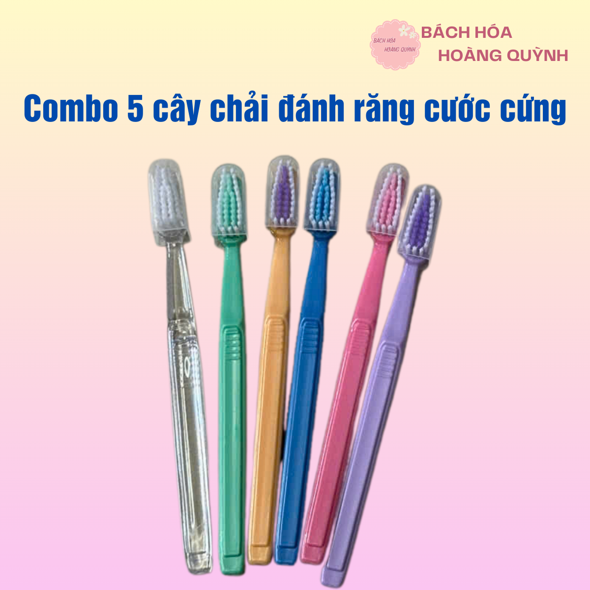 Combo 5 cây bàn chải đánh răng Happy có nắp đậy.