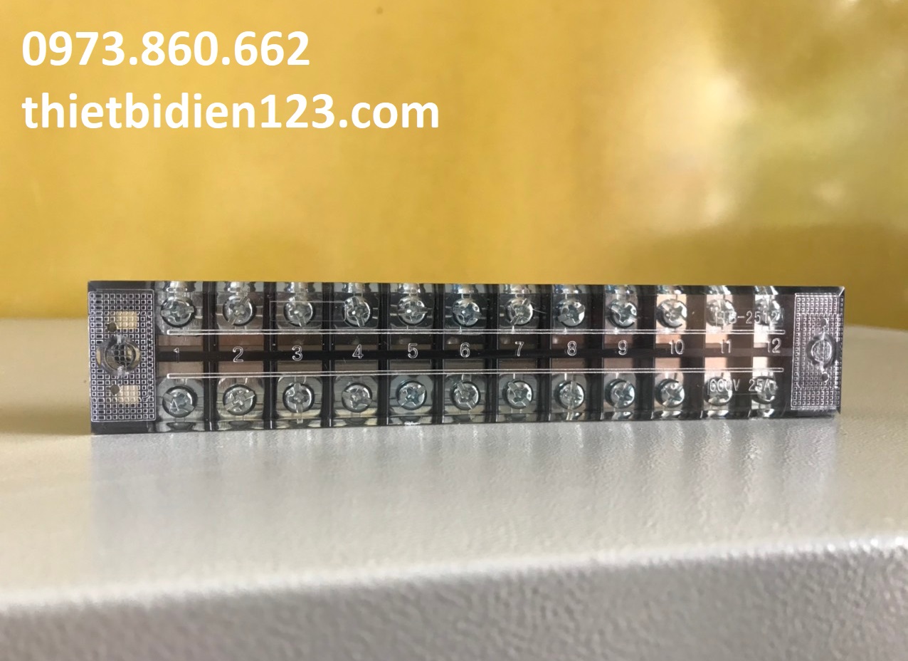 Cầu đấu điện 15A, 25A, 45A, 60A 4 mắt 6 mắt, 12 mắt - Domino điện