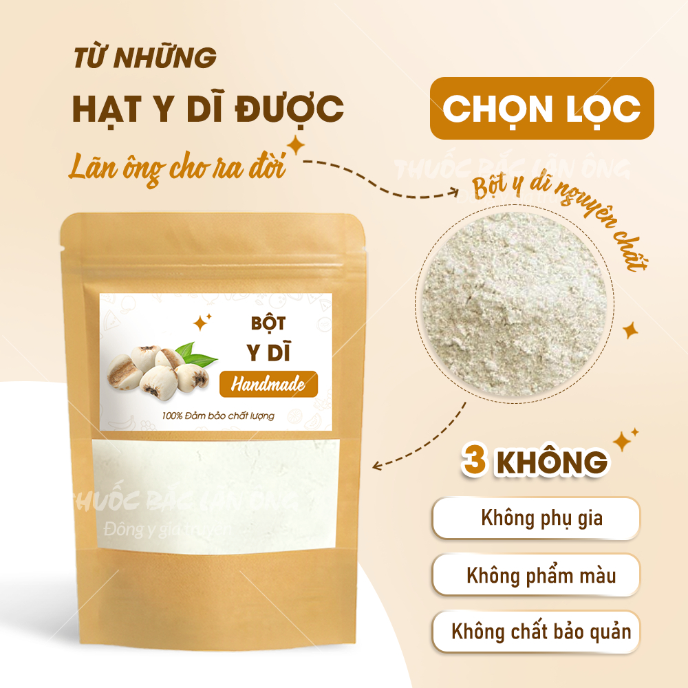 Bột y dĩ nếp 200g, bột bobo, nguyên chất, thơm mịn, dùng pha uống, nấu cháo, đắp mặ nạ - Lãn Ông
