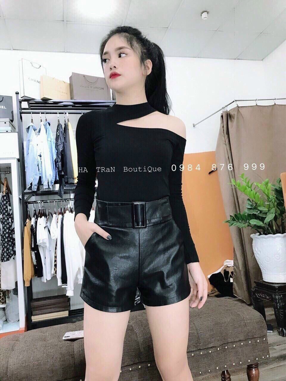 Áo khoét vai dài tay
