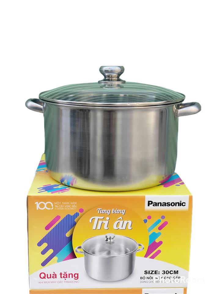 NỒI LUỘC GÀ INOX 430 BẾP TỪ 1 ĐÁY 30CM NẮP KÍNH