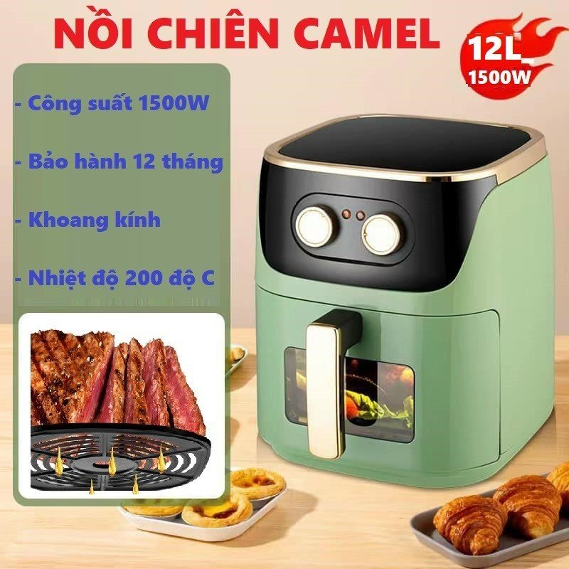 Nồi Chiên Không Dầu Camel 12L  10L, Bếp Nước Bảo Minh  - Bảo hành chính hãng 6 tháng