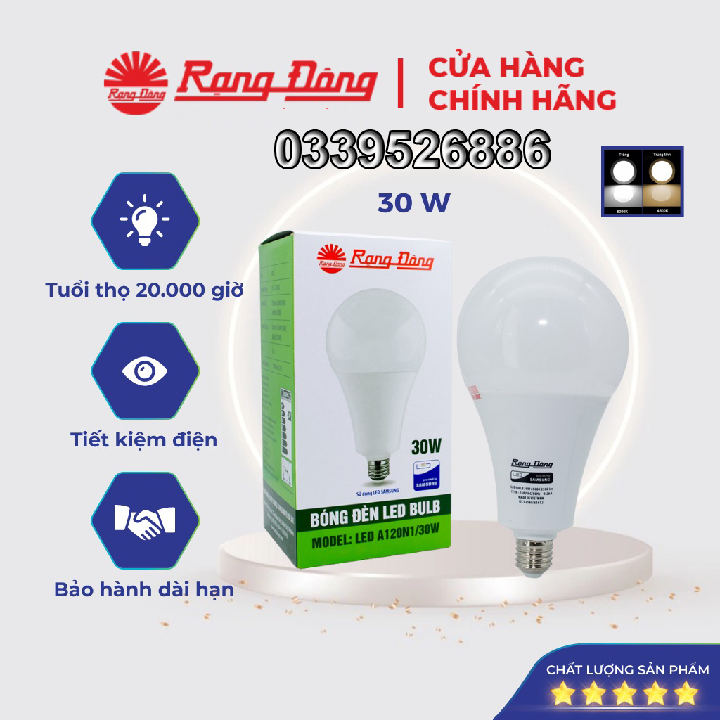 Bóng đèn LED bulb 30W Rạng Đông - SAMSUNG ChipLED