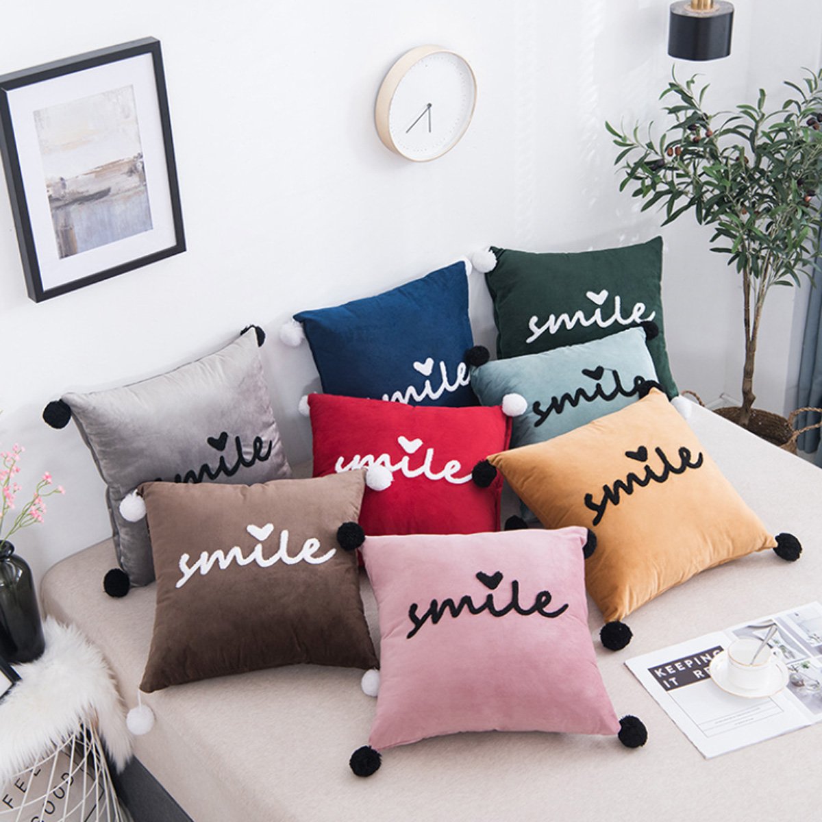 Gối Sofa Trang Trí SMILE (45x45cm)