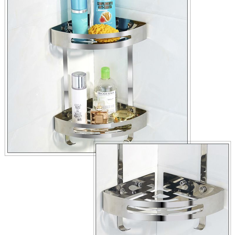 sáng bóng chắc chắn - kệ góc nhà tắm 2 tầng inox 304 chịu lực cao