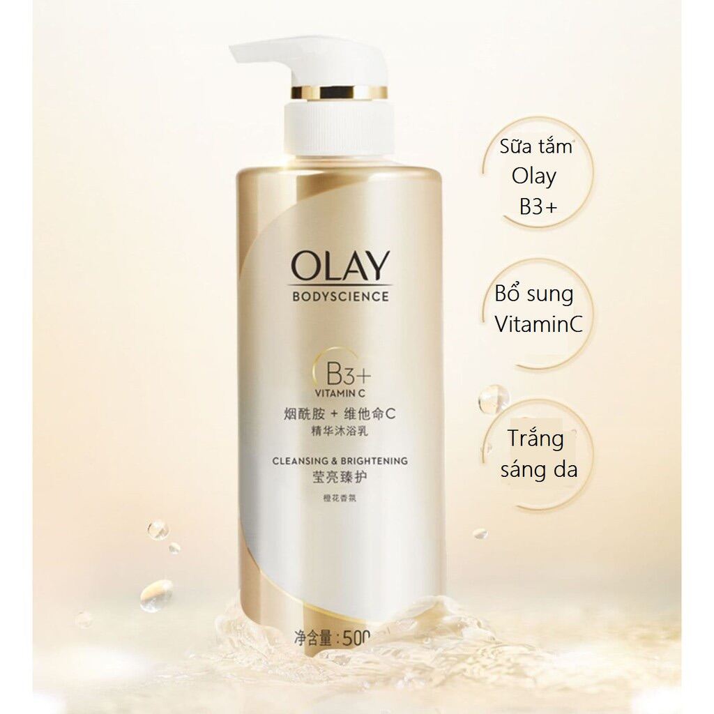 Sữa tắm olay B3 + vitamin C 500ml (trắng da dưỡng ẩm )