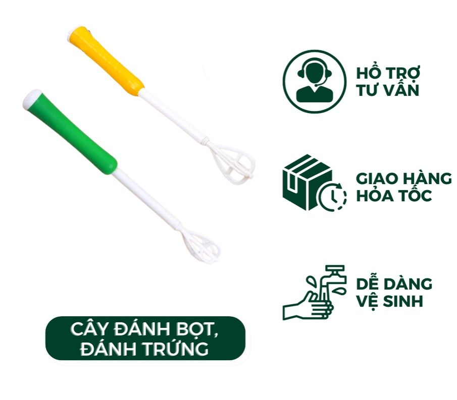 Cây đánh bọt cafe, đánh trứng bằng nhựa có lò xo/ Cây tạo bọt cafe bằng nhựa