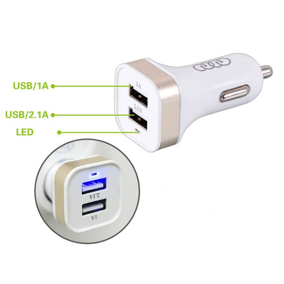 Cốc Sạc Xe Hơi ô tô 2 Cổng USB