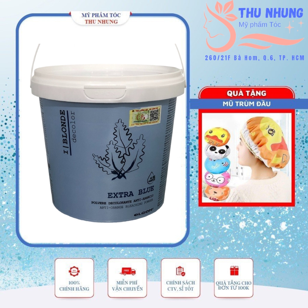 [+Tặng mũ trùm][HCM]Bột tẩy màu tóc Elgon De-Color Blue Bleach (Tẩy Xanh)