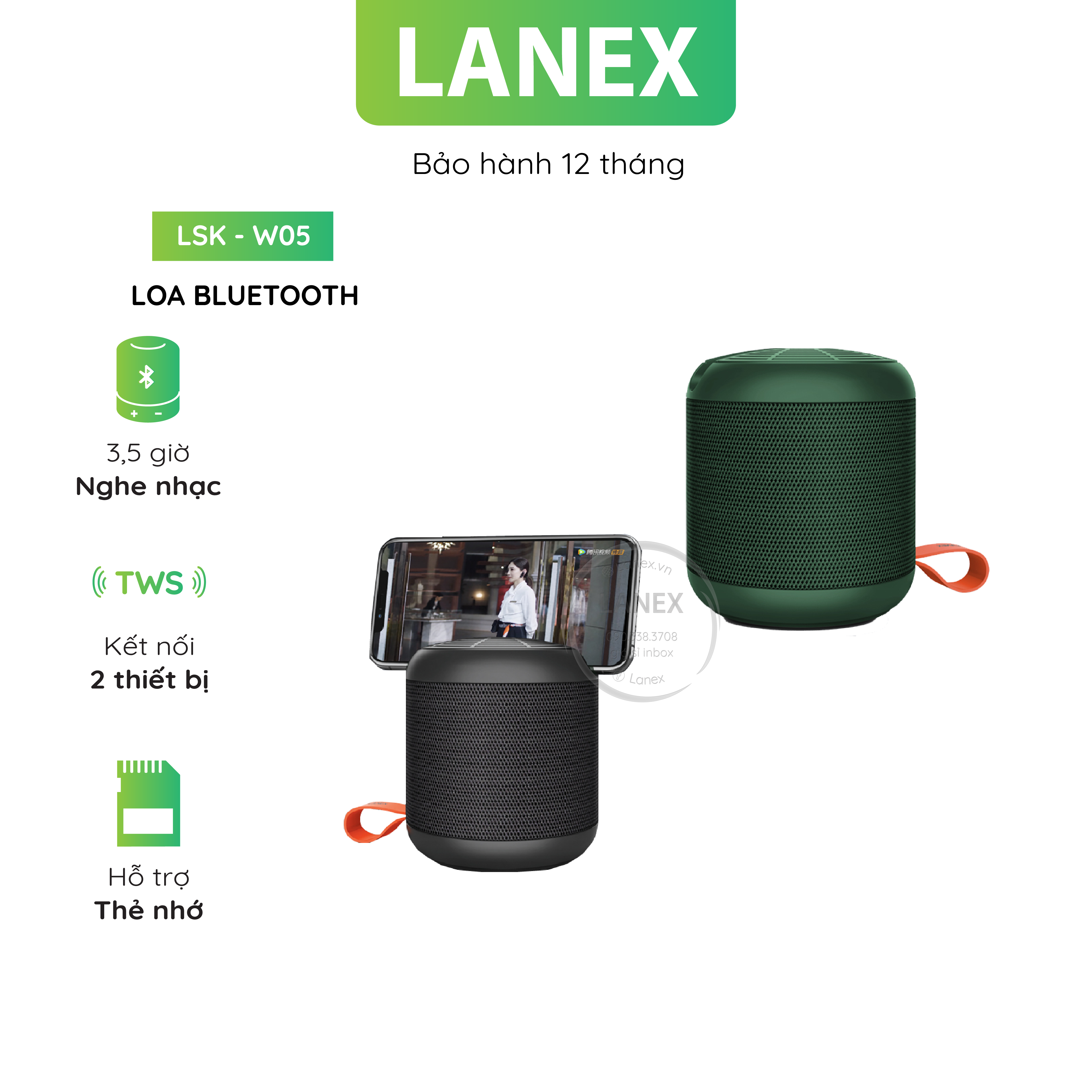 Loa Bluetooth Lanex Lsk - W05 Giá Đỡ 5w V5.0