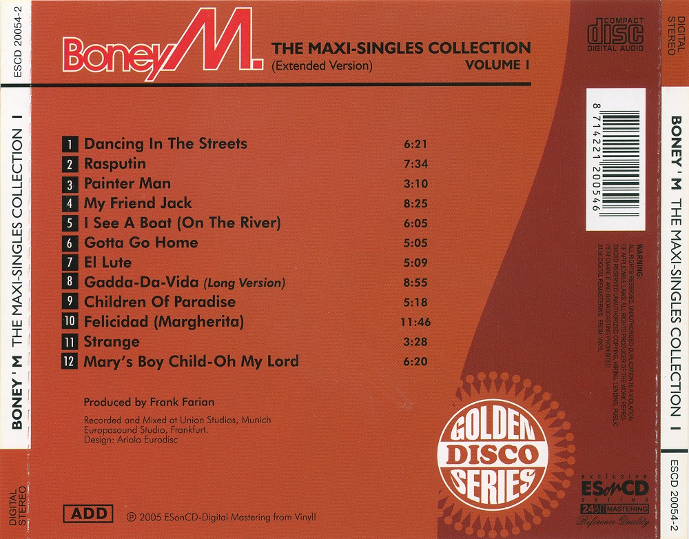 Bộ 9 đĩa cd nhạc Boney M 2