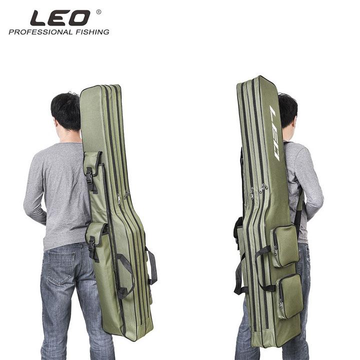 Túi đựng cần câu cá dụng cụ câu cá 2 lớp LEO 28064 1.3m dành cho các cần thủ chuyên nghiệp