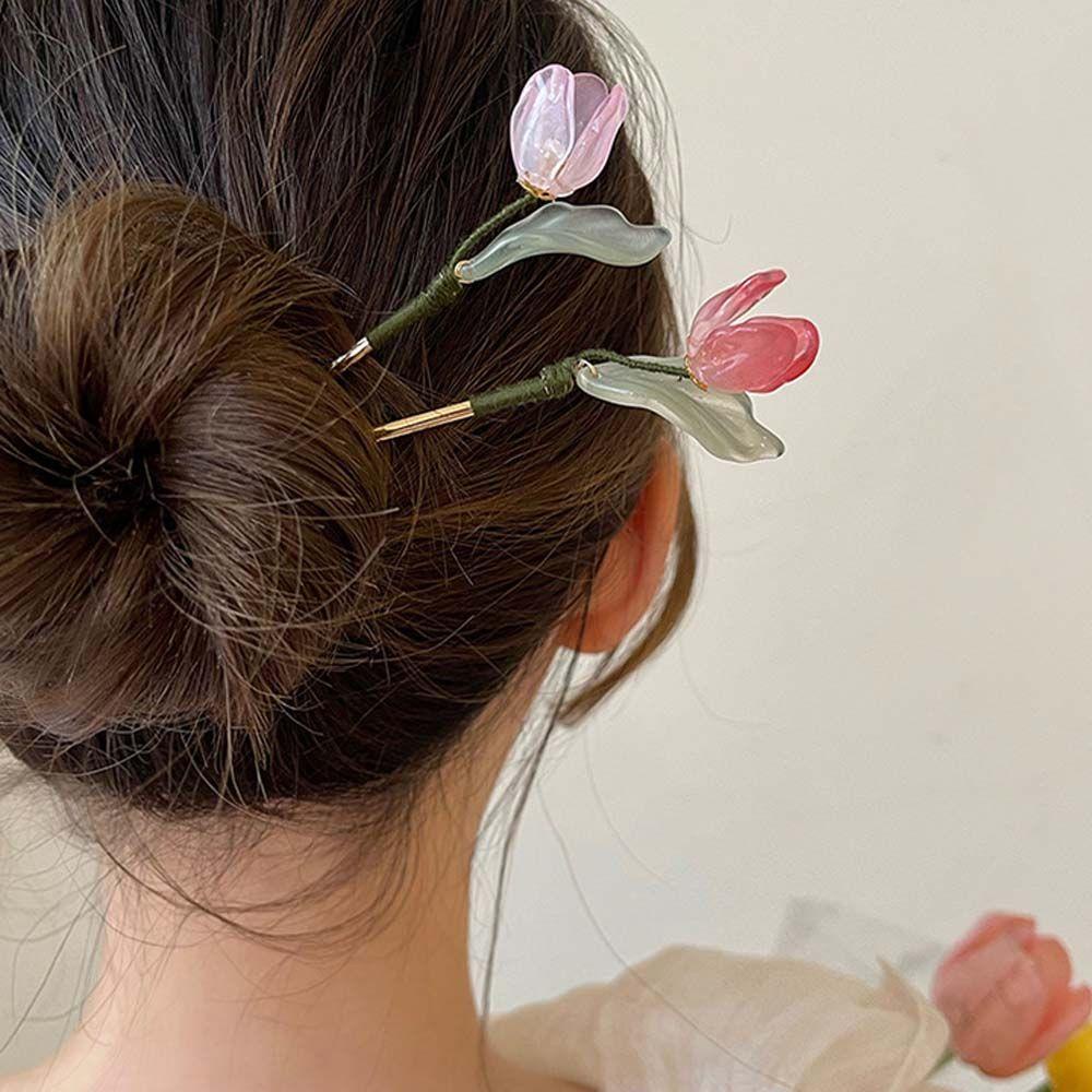 Trâm Búi Tóc Cài Tóc Thiết Kế cánh hoa Tulip