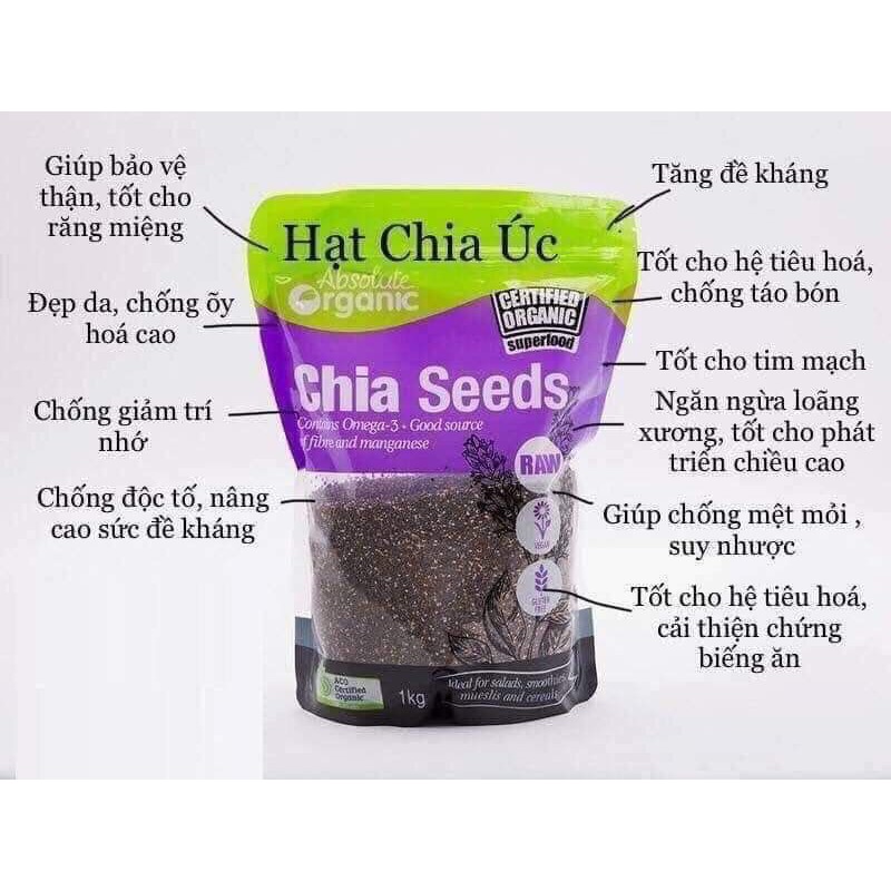 Hạt Chia Absolute Organic Túi 1kg - Shop Sunflower