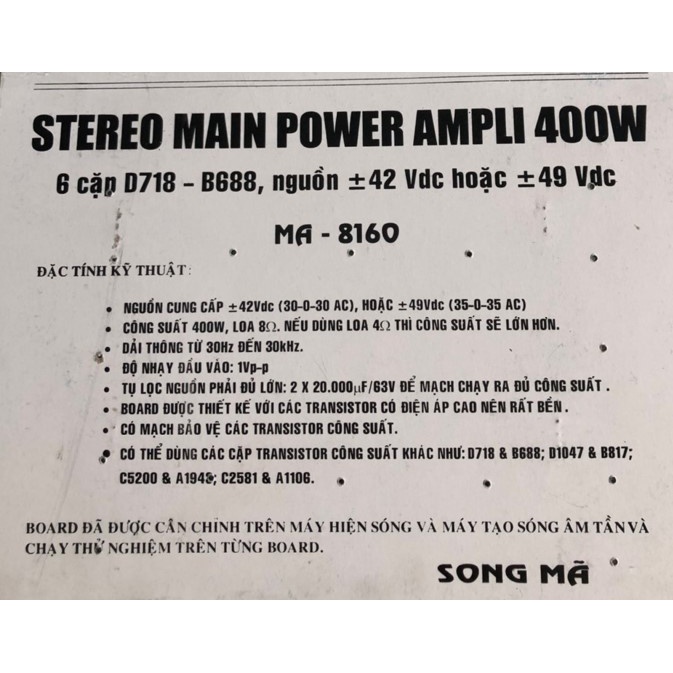 MẠCH AMPLY CÔNG SUẤT 12 SÒ 400W