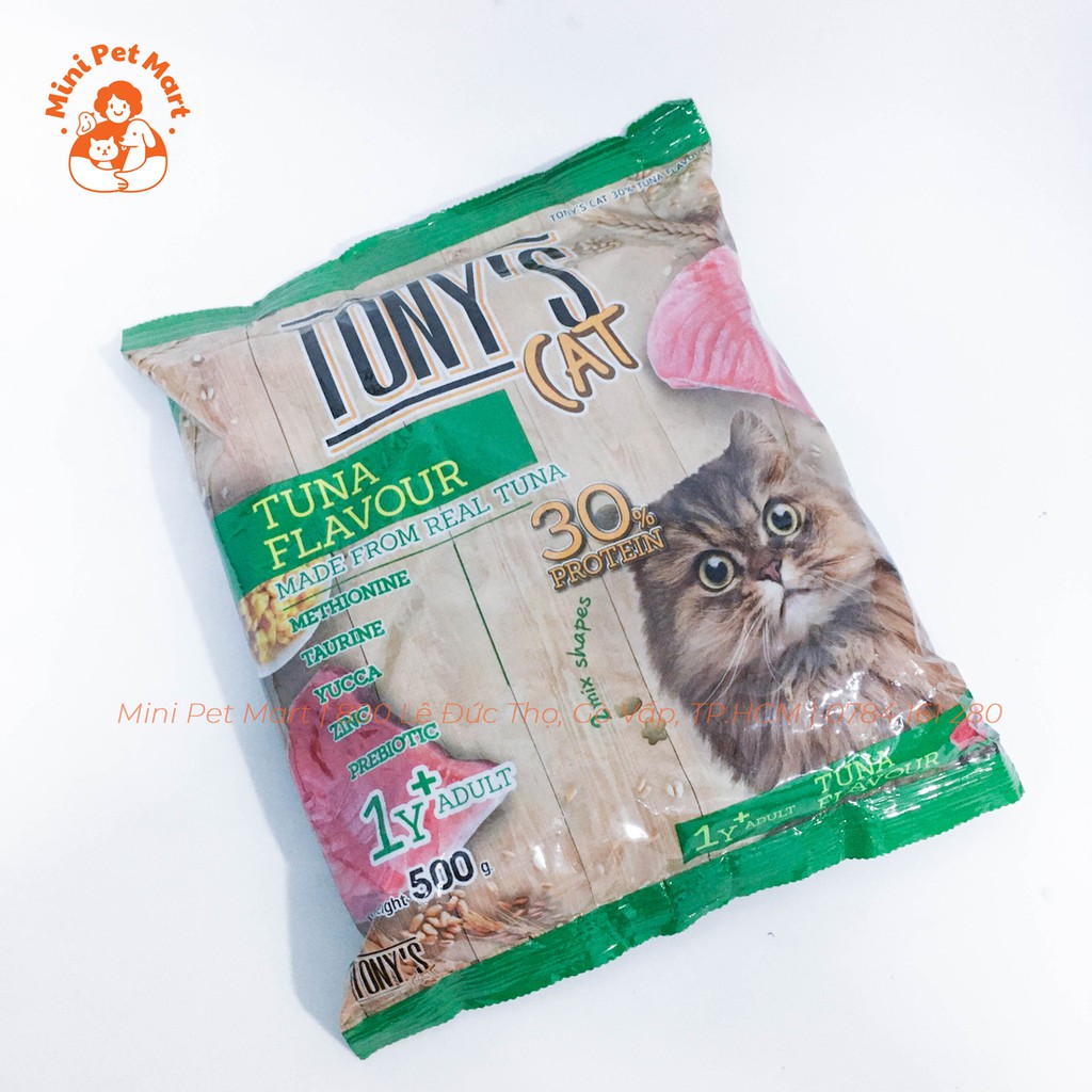 [HCM]Thức ăn hạt cho mèo trưởng thành TONY CAT 500g