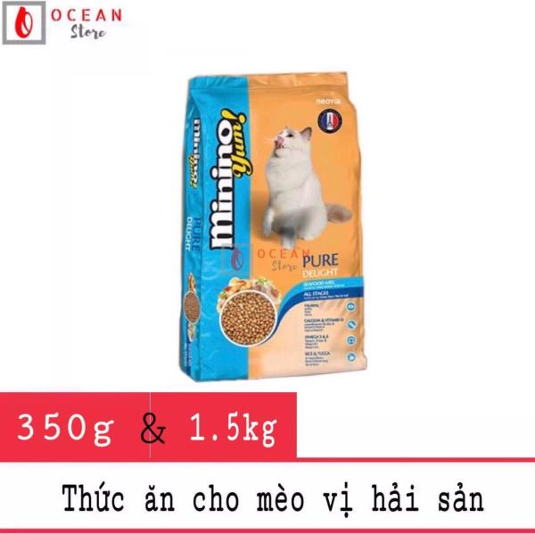Thức ăn cao cấp vị hải sản cho mèo Minino Yum 350g đầy đủ dưỡng chất thích hợp cho mọi lứa tuổi