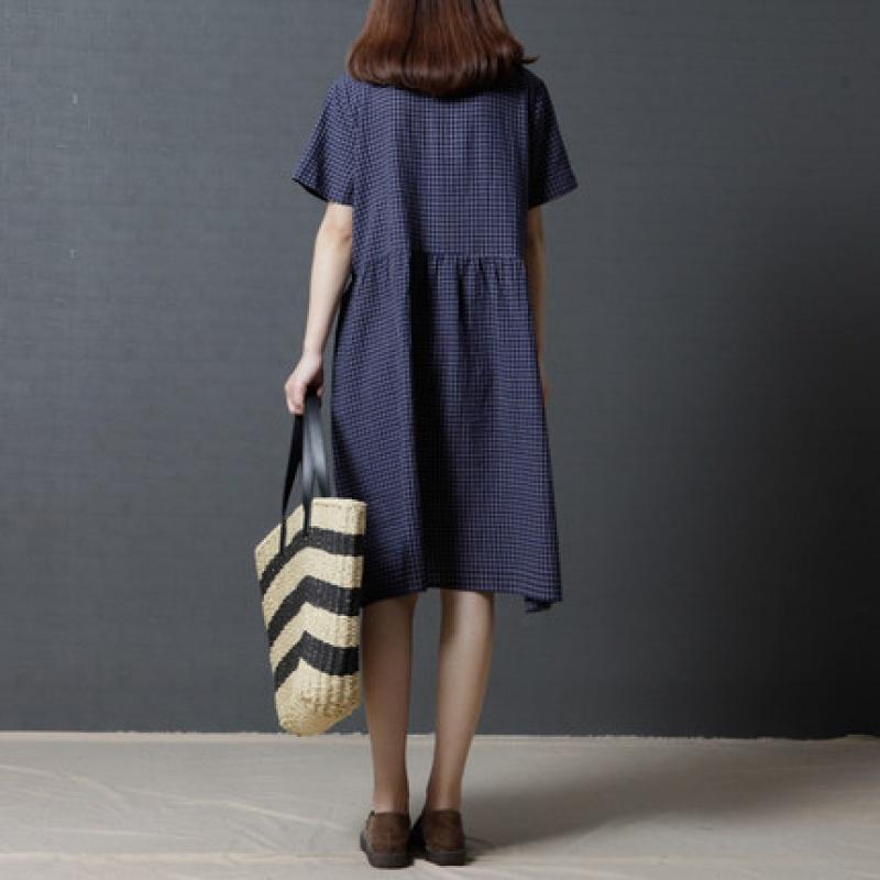 Đầm bầu công sở kẻ caro xinh