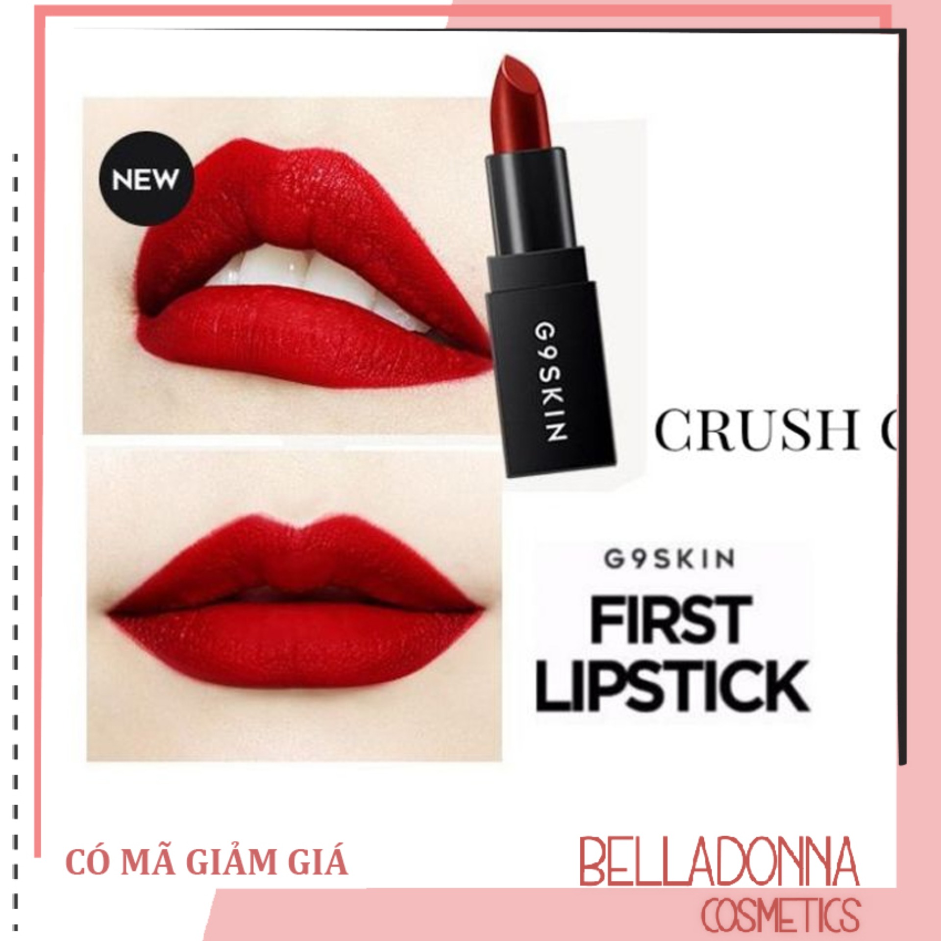 [HCM]Son thỏi siêu lì G9 Skin First Lipstick # 08 Bloody Red