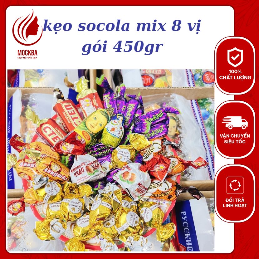 [DATE MỚI NHẤT] Kẹo Socola Mix 8 vị của Nga