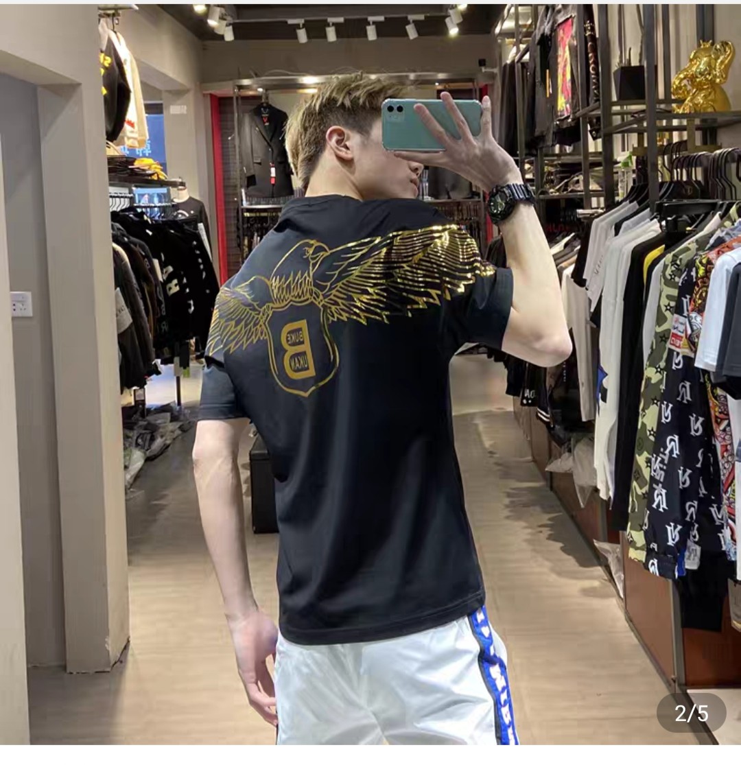 Áo thun Stee EAGLE BUKE UKAN Ánh kim loại vàng Unisex