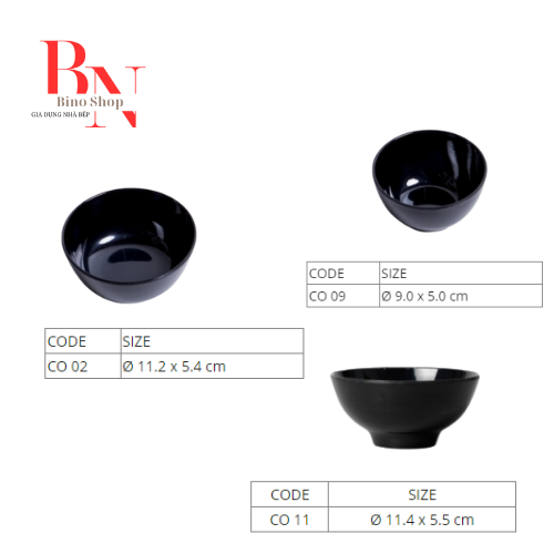 Chén Chè, Chén Chấm Màu Đen Nhựa Melamine