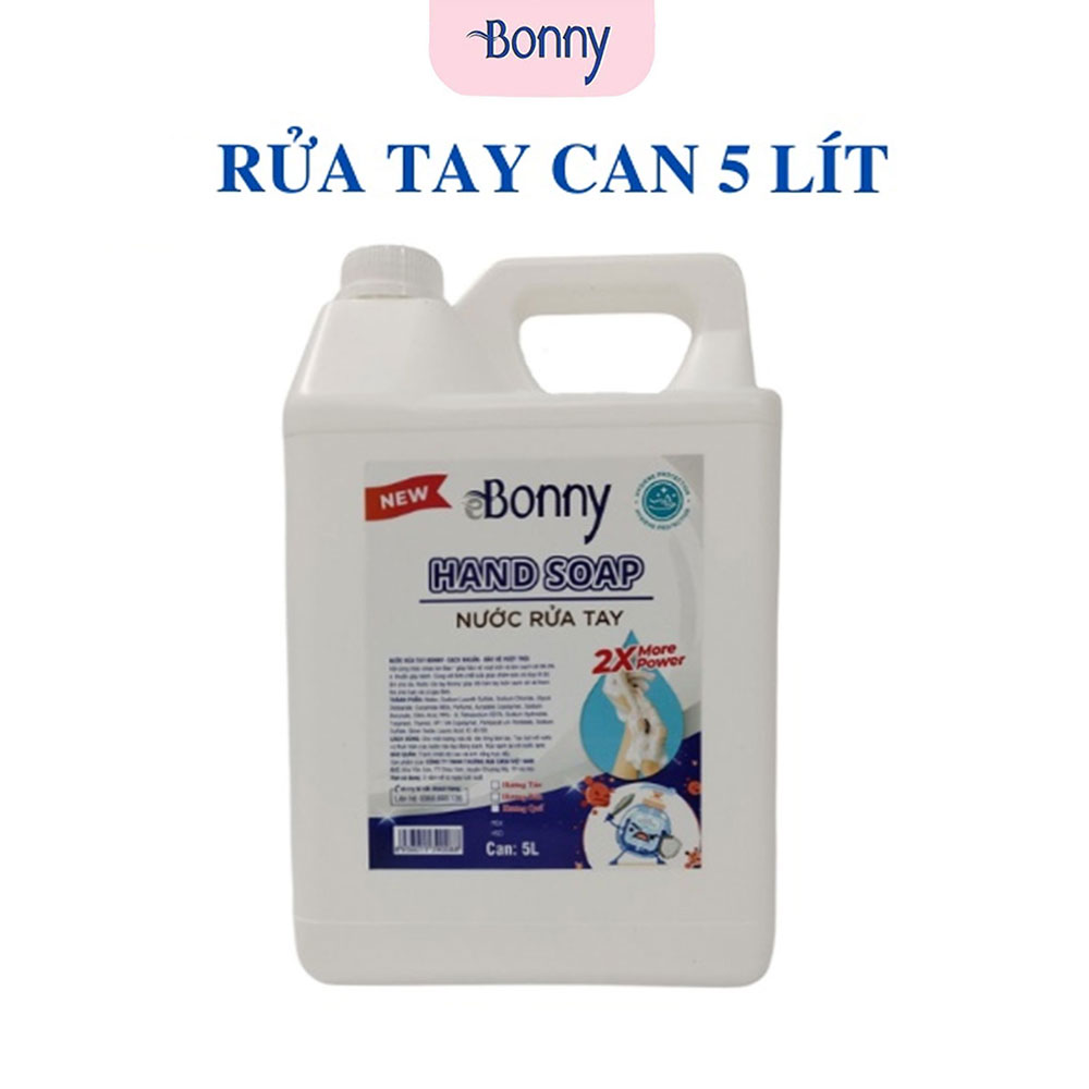 Nước rửa tay sát khuẩn bonny, dung dịch sát khuẩn tay hand wash, nước rửa tay thảo mộc bonny, can 5 lít
