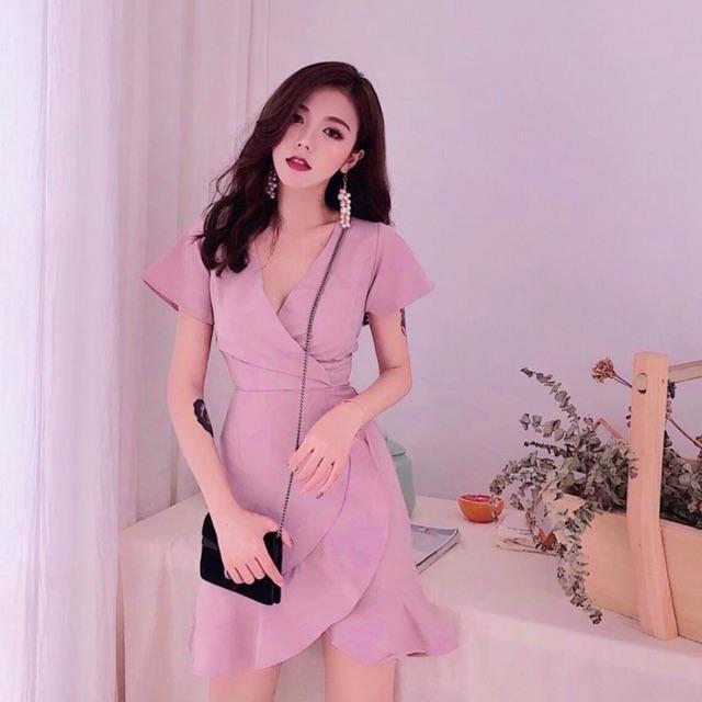 [HCM]Đầm hồng bèo lệch tà
