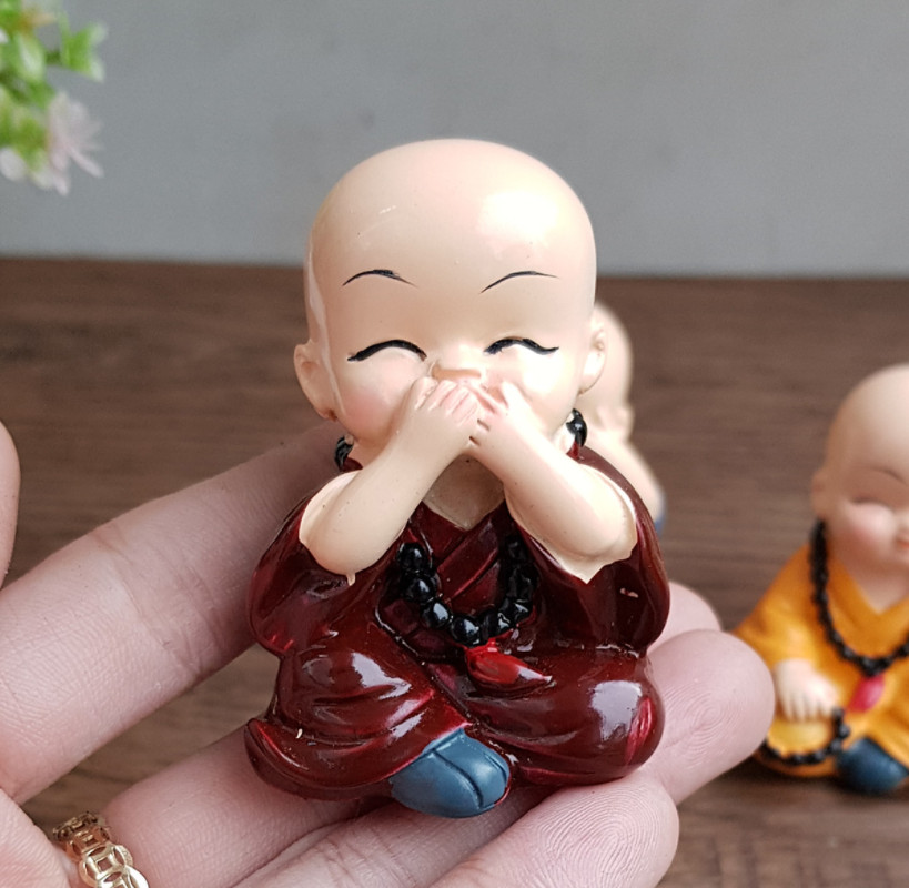 [HCM]Bộ tượng Tứ Không đeo xâu chuỗi 5cm