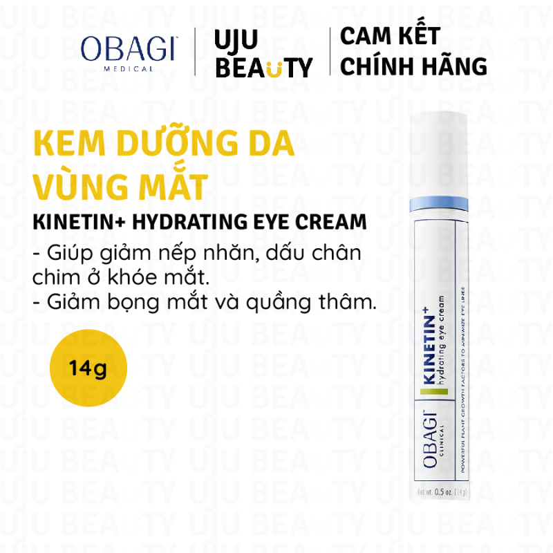Kem mắt Obagi CLINICAL Kinetin+ Hydrating Eye Cream – Kem dưỡng chống nhăn vùng mắt – 14g