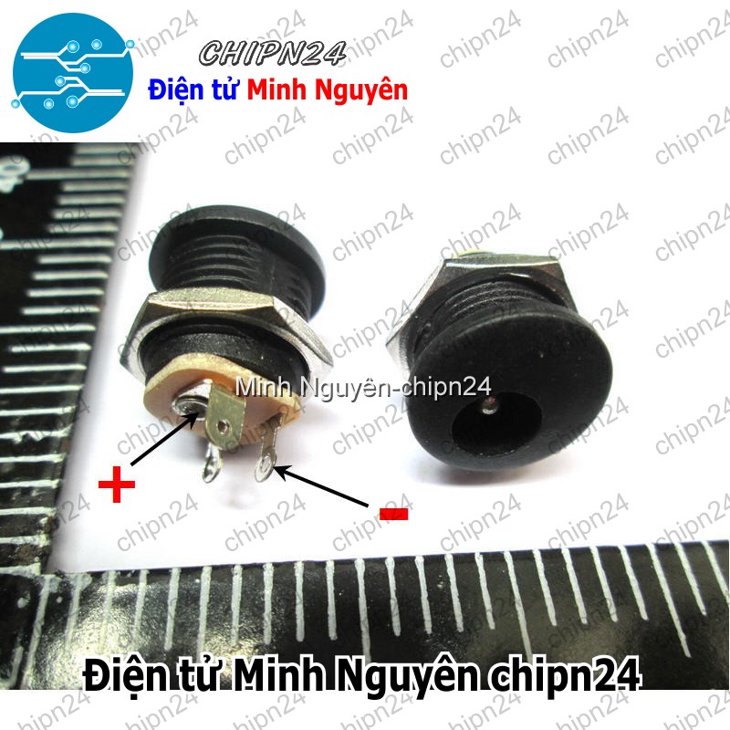 [5 cái] (F90.2) Jack DC tròn hàn dây loại bắt ốc DC-022 - HH000181