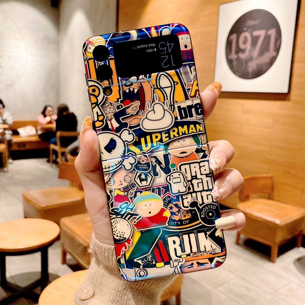 Ốp lưng in họa tiết sticker samsung galaxy z flip 5 / z flip 4 / z flip 3