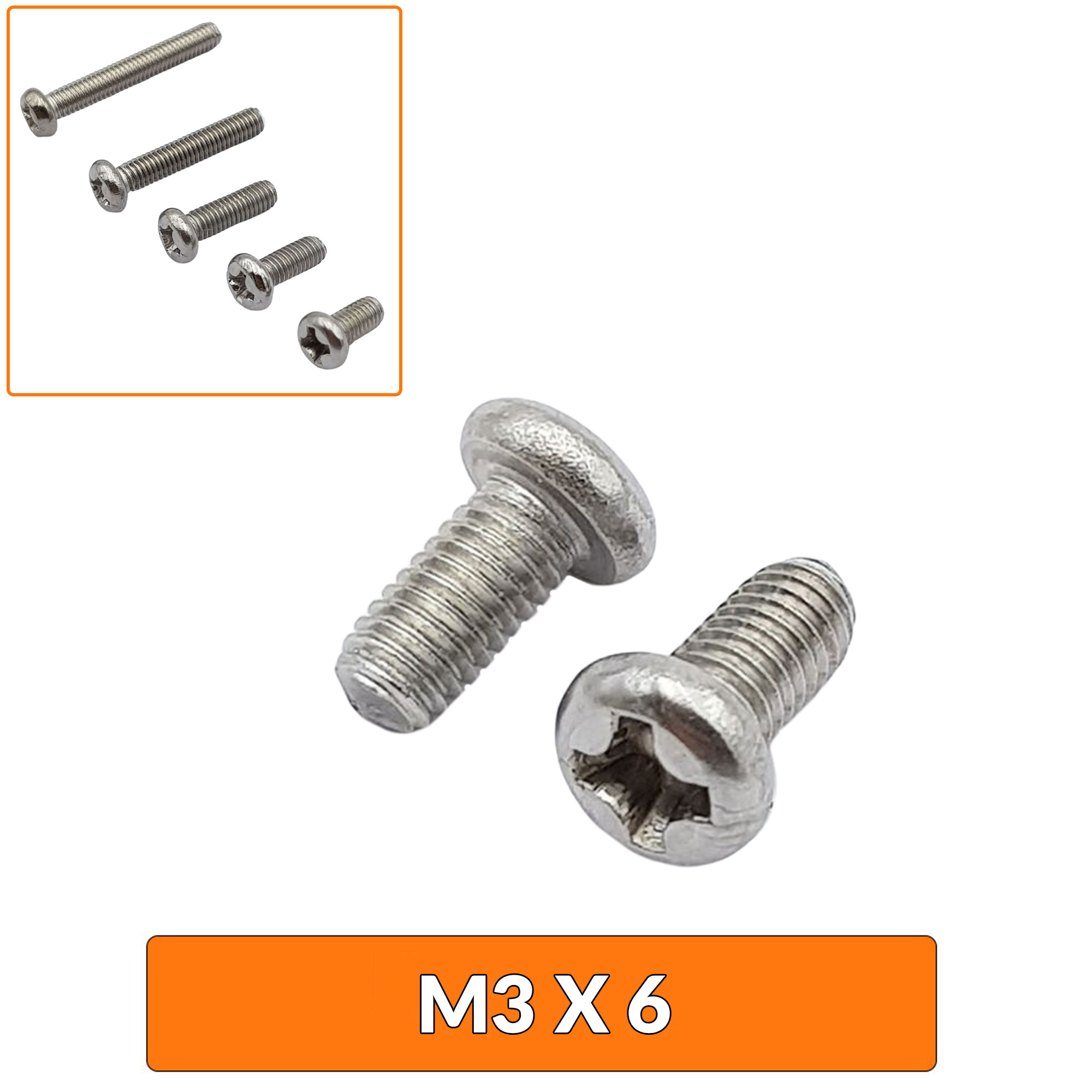 Ốc vít M3 đầu tròn inox 304 nhiều kích thước