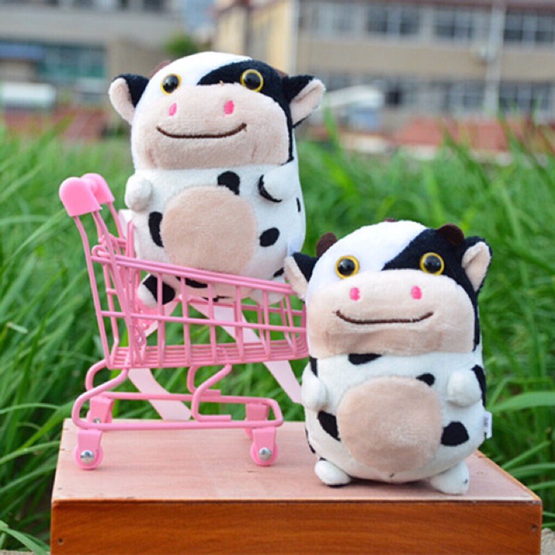 Móc khoá bò sữa nhồi bông đáng yêu