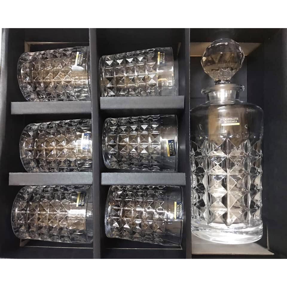 Set Bình và cốc bohemia diamond