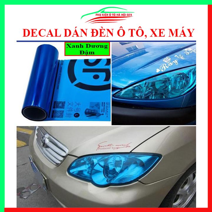 Phim decal dán chóa đèn ô tô, xe máy màu xanh đậm 30x60cm, film dán chống xước, tạo màu trang trí xe cực đẹp