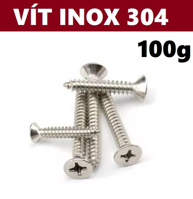 Vít đầu bằng inox (100g)