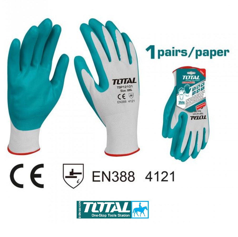 GĂNG TAY NITRI bảo vệ an toàn trong môi trường hóa chất Total TSP12101 TSP12102
