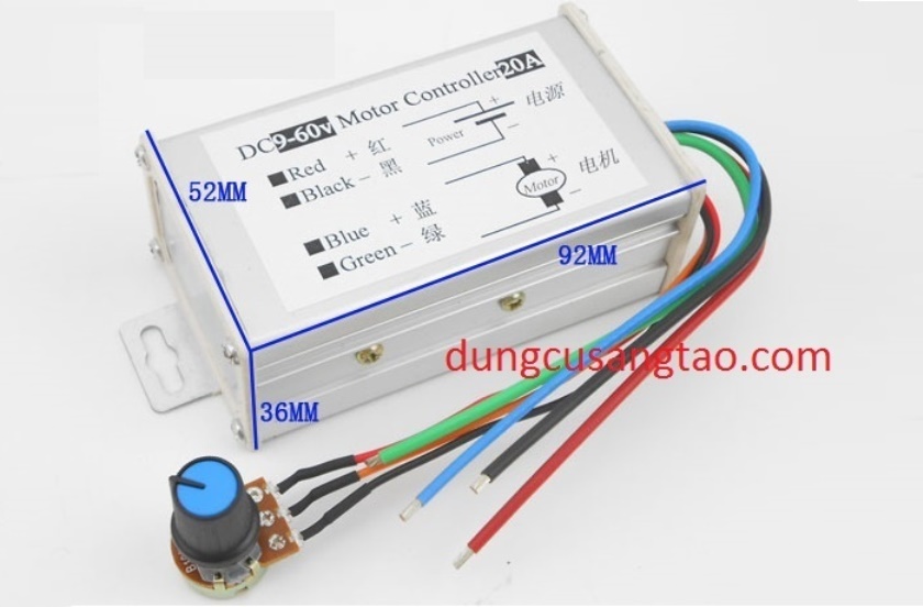Bộ điều chỉnh tốc độ Dimmer 10 - 60V 20A (chỉnh lưu / chỉnh điện áp / điều tốc)