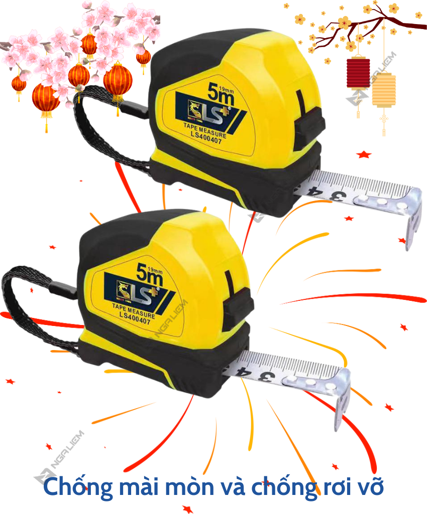 Thước bọc cao su 2 mặt LS+