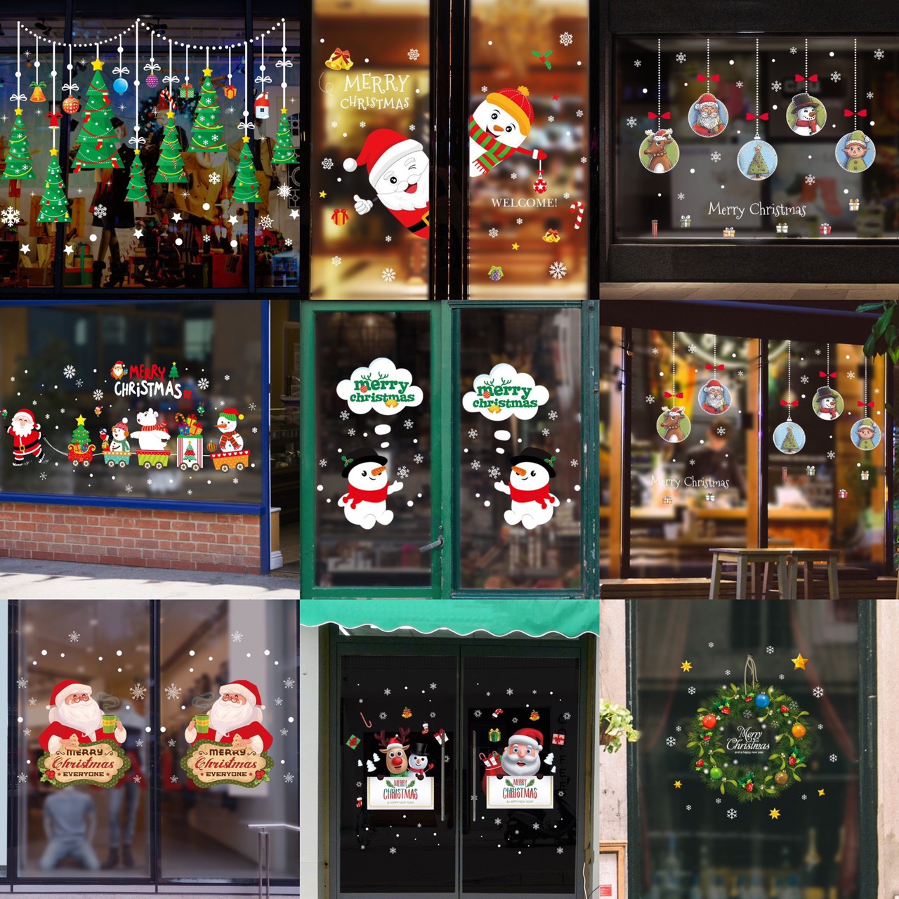 Decal Dán Kính Trang Trí Noel Giáng Sinh Vui Vẻ TD004