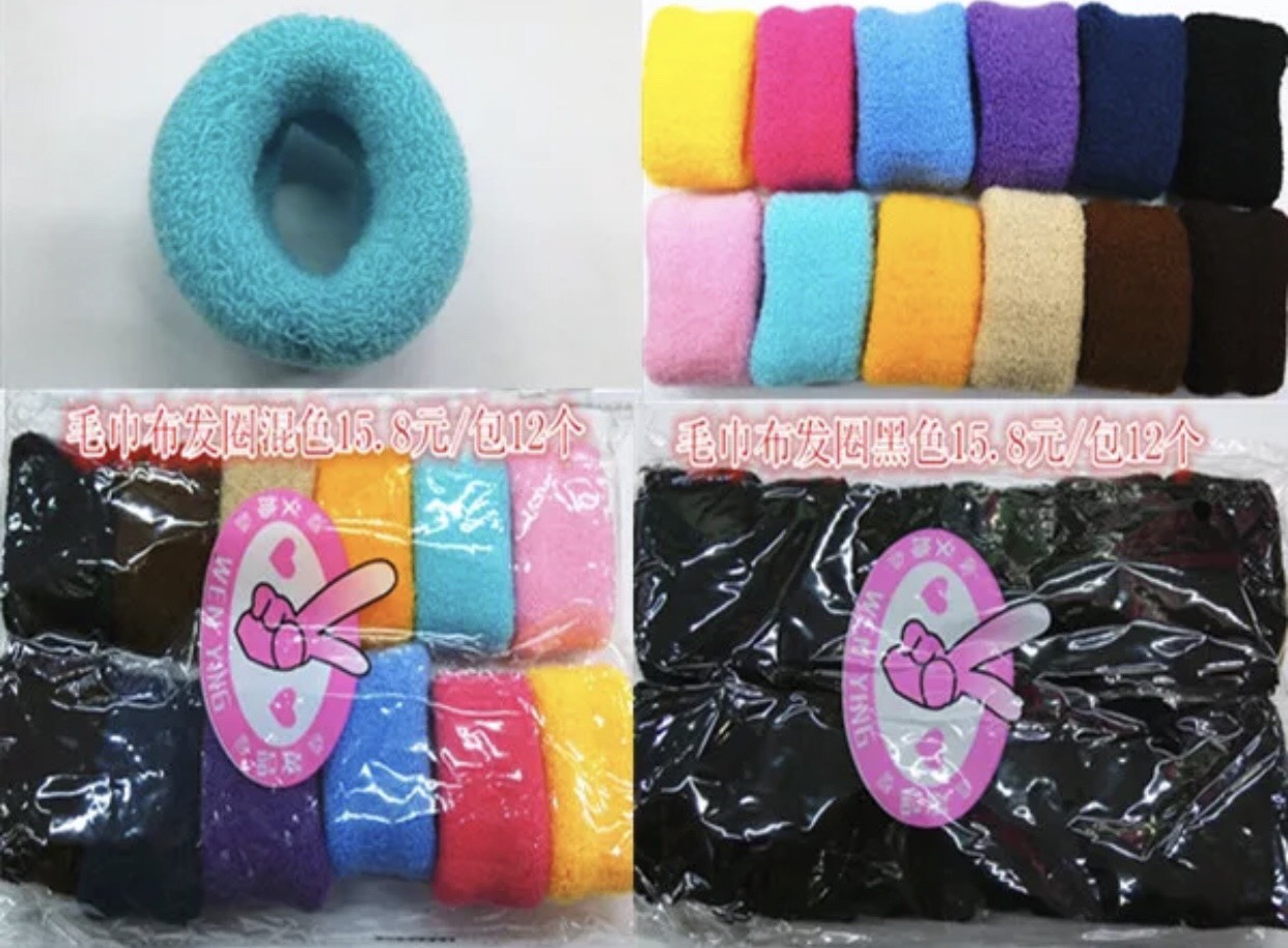 Sét 12 Dây Cột Tóc Thun Bản To Siêu Bền
