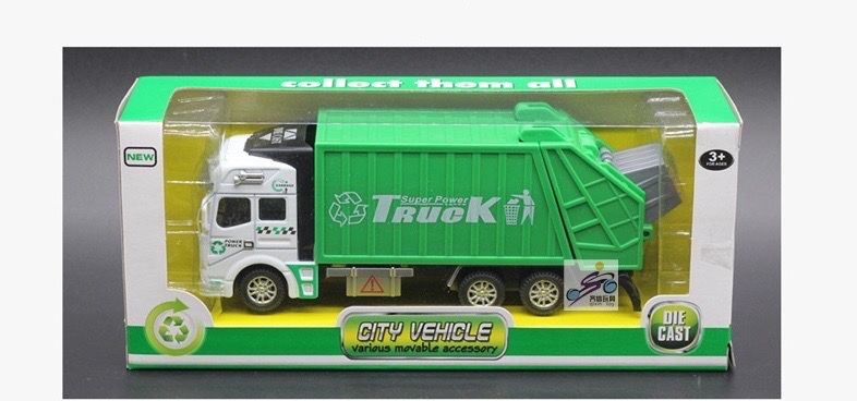 Đồ chơi xe đổ rác mô phỏng (chạy trớn, bấm nút nâng thùng rác)