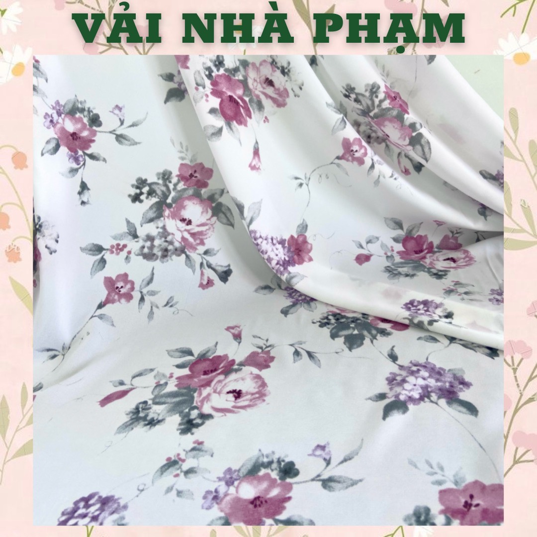 Voan lụa mịn hoa to nền trắng đục-khổ 1.5m-vải nhà phạm